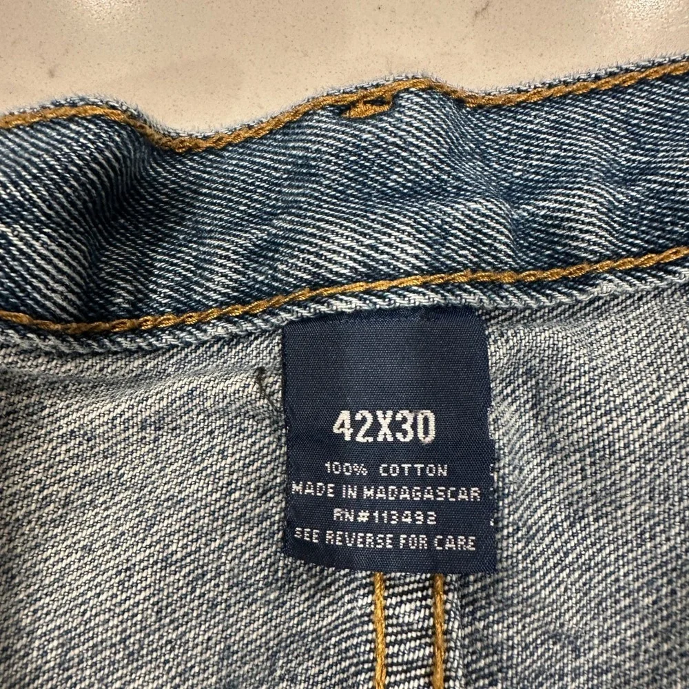 True Blue Mens Relaxed Fit Straight Leg Denim Jeans Blue 42x30 Cotton
